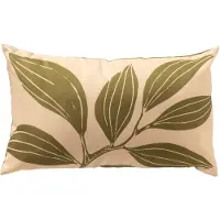 Textino LAURENS - kussenhoes outdoor 30x50 cm - Semolina - beige, groen