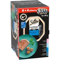 Sheba Kattenvoer Nat Classic Paté Vis Selectie Multipack 12x85 gr