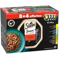 Sheba Kattenvoer Nat Sauce Collection Traiteur Selectie Multipack 12x85 gr