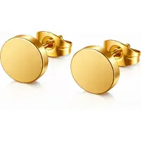LGT JWLS LGT Jewels Ronde oorknoppen Edelstaal Goudkleurig-6mm