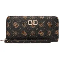 GUESS portemonnee Emelie Logo SLG Zip Around Wallet Espresso Logo donkerbruin