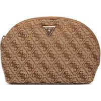 GUESS accessoiretas Dome Pouch Latte Logo Lichtbruin