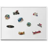 Tulup Magneetbord met Witte Frame - Wit Magneetbord in Effen Kleuren - 100 cm x 70 cm - Kleur wit - Design Magneetbord met Frame - Magnetisch Bord Muurbevestiging - Memobord voor Keuken