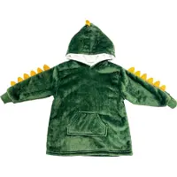 Textino - DINO - hoodie 45x60 cm - oversized hoodie deken - maat 98-104 - English Ivy - groen