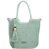 Beagles Rieten Shopper/Schoudertas Lanzarote Mint