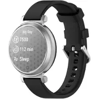 Strap-it Siliconen 'Classic' bandje geschikt voor Garmin Lily 2 / Pebble Round 2 - Zwart