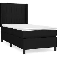 vidaXL Boxspring met matras stof zwart 90x190 cm