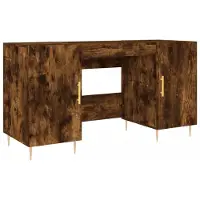 Syfax Bureau 140x50x75 cm bewerkt hout gerookt eikenkleurig