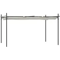Syfax Pergola met uitschuifbaar dak 395x292x230 crèmekleurig
