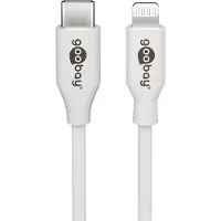 Goobay Lightning naar USB-C oplaad- en synchronisatiekabel, MFi-gecertificeerd voor Apple iPhone/iPad, wit, 2 meter