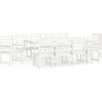 Syfax 11-delige Tuinset massief grenenhout wit