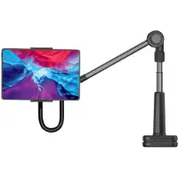 FIXED Relax tablet standaard - Verstelbaar - 360 graden draaibaar - Zwart