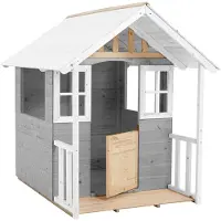 50nrth Houten speelhuis "Valli" in natuurlijke of grijze kleur, met veranda