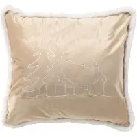 Textino ALPES - kussenhoes 45x45 cm - kerst - Bleached Sand - beige