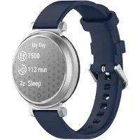 Strap-it Siliconen 'Classic' bandje geschikt voor Garmin Lily 2 / Pebble Round 2 - Donkerblauw