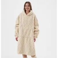 Textino ROSETTA - hoodie 70x110 cm - hoodie deken - volwassenen - Bone White - wit