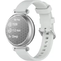 Strap-it Siliconen 'Classic' bandje geschikt voor Garmin Lily 2 / Pebble Round 2 - Licht grijs