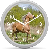 Eurotime Kinderklok paard - Paard beige in het groen