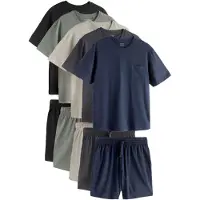 Next Pyjama kort taupe / navy / antraciet / pastelgroen / zwart
