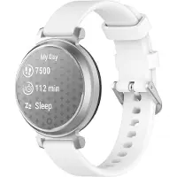 Strap-it Siliconen 'Classic' bandje geschikt voor Garmin Lily 2 / Pebble Round 2 - Wit