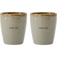 Zusss Set Van 2 Koffiemokken Darling - Cadeau Dames Keramiek Grijsblauw