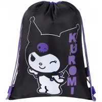Kuromi Gymtas – Zwemtas / Sporttas – 43x33 cm – Stevige Kwaliteit – Sanrio – Trekkoord Tas voor School & Sport - Zwart