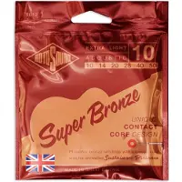 Rotosound Super Bronze SB10 Phosphor Bronze Acoustic Strings 10-50