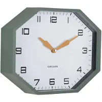 Karlsson - Wandklok Modern Factory Octagon Groen