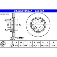 Ate Remschijf PowerDisc 24.0320-0132.1, 1 Stuk