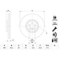 Bosch Remschijf 0 986 479 H13 voorkant, geventileerd, sterk gecarboniseerd, 1 Stuk