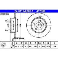 Ate Remschijf 24.0112-0300.1 achter, volledig, sterk gecarboniseerd, 1 Stuk