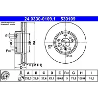 Ate Remschijf Power Disc 24.0330-0109.1, 1 Stuk