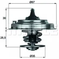 MAHLE ORIGINAL Thermostaat, koelvloeistof TX 34 82D
