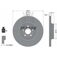 Textar Remschijf 92307005 achter, geventileerd, sterk gecarboniseerd, 1 Stuk