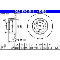 Ate 24.0113-0168.1 Remschijf