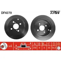TRW Remschijf LUC DF4379 achter, volledig, 1 Stuk