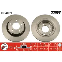 TRW Remschijf DF4069
