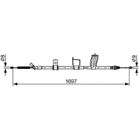 Bosch Kabel, parkeerrem 1 987 482 628 rechts