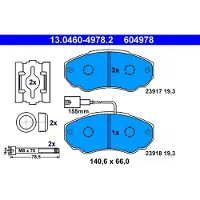 Ate Remblokken set 13.0460-4978.2 ATE voor o.a. CITROEN, FIAT, PEUGEOT