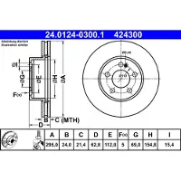 Ate 24.0124-0300.1 Remschijf