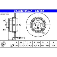Ate Remschijf Power Disc 24.0312-0152.1, 1 Stuk