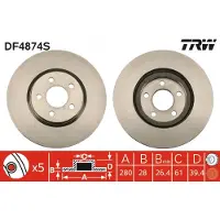 TRW DF4874S Remschijf