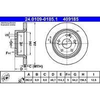 Ate 24.0109-0185.1 Remschijf