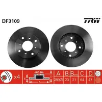 TRW Remschijf DF3109