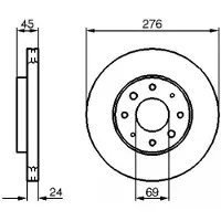 Bosch Remschijf 0 986 479 140 voorkant, geventileerd, 1 Stuk