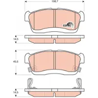 TRW Remblokken set GDB3430 TRW voor o.a. DAIHATSU, SUBARU
