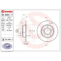 Brembo Remschijf 8908411 achter, volledig, 1 Stuk
