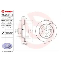 Brembo Remschijf 08C17210 achter, volledig, 1 Stuk