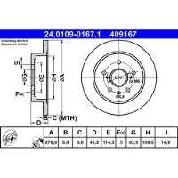 Ate 24.0109-0167.1 Remschijf