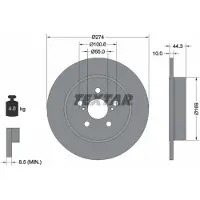 Textar Remschijf 92333703 achter, compleet, 1 stuk